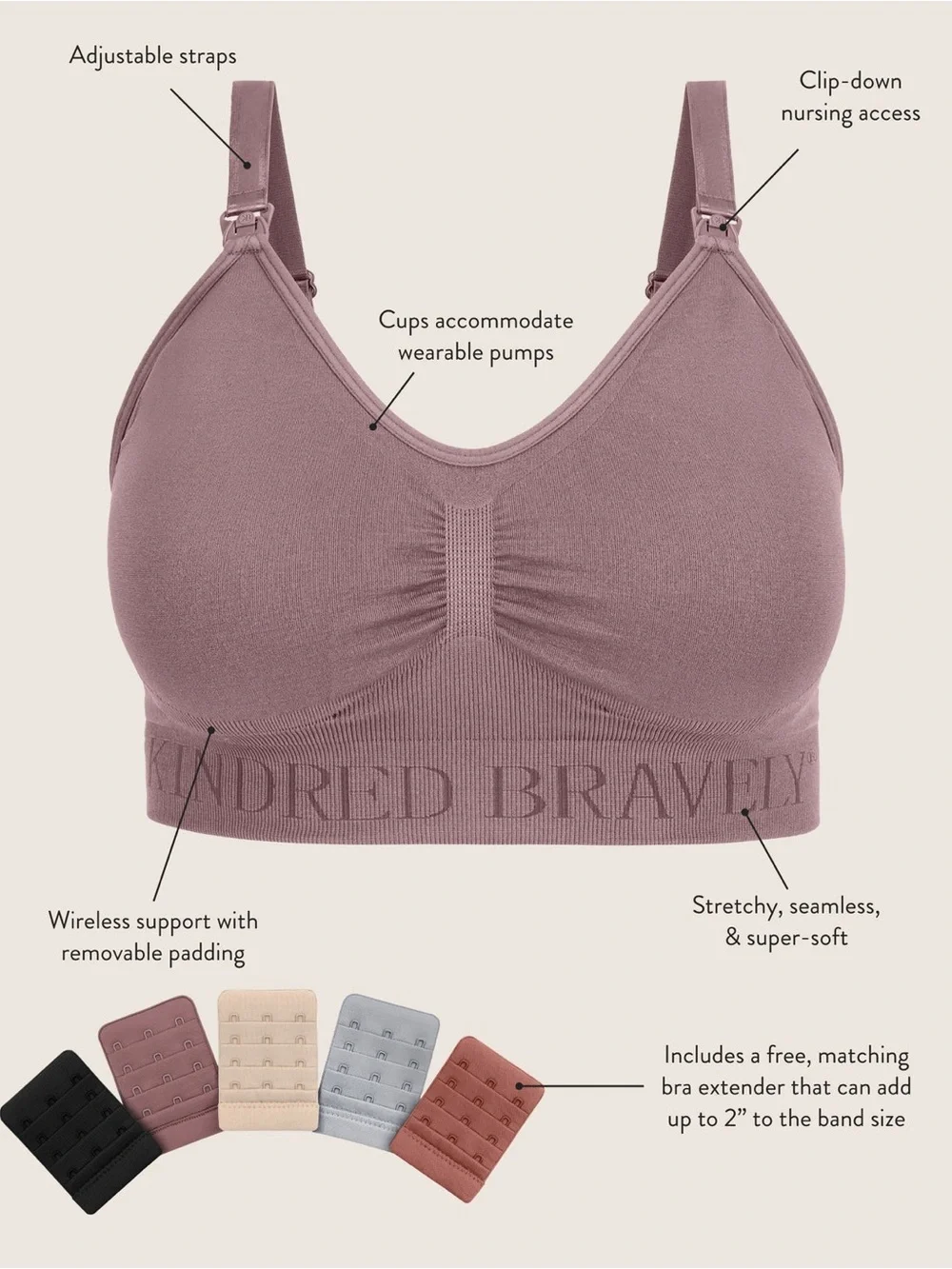 Seamless Nursing Bralette in Deep Burgundy| Kindred Bravely